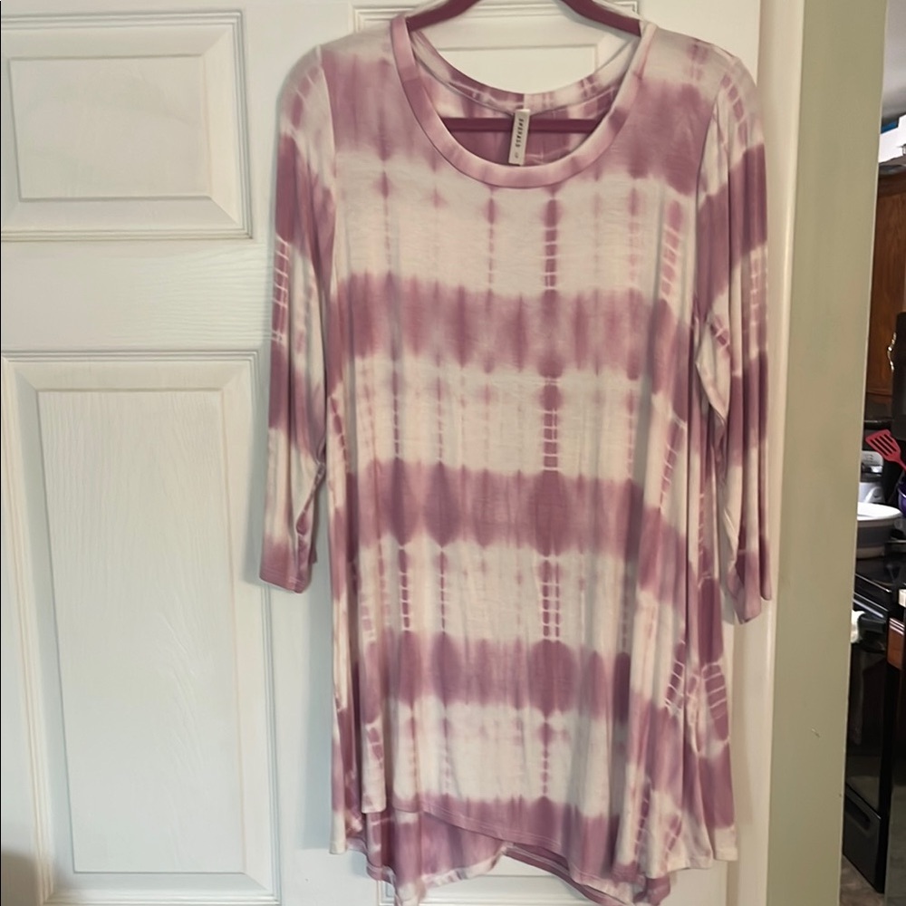 Emerald Purple and Pink Asymmetrical Tunic